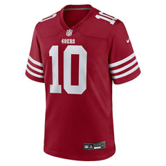 Mac Jones San Francisco 49ers Team Game Jersey - Scarlet Jerseys