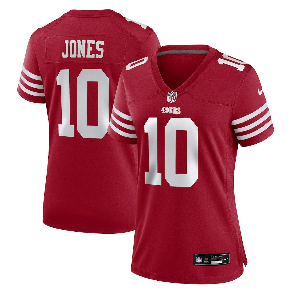 Mac Jones San Francisco 49ers Women's Team Game Jersey - Scarlet Jerseys