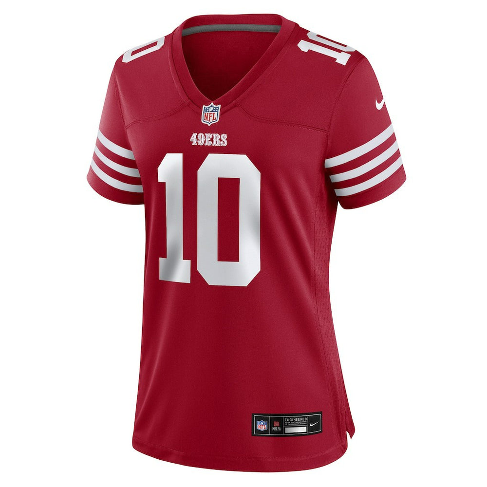 Mac Jones San Francisco 49ers Women's Team Game Jersey - Scarlet Jerseys