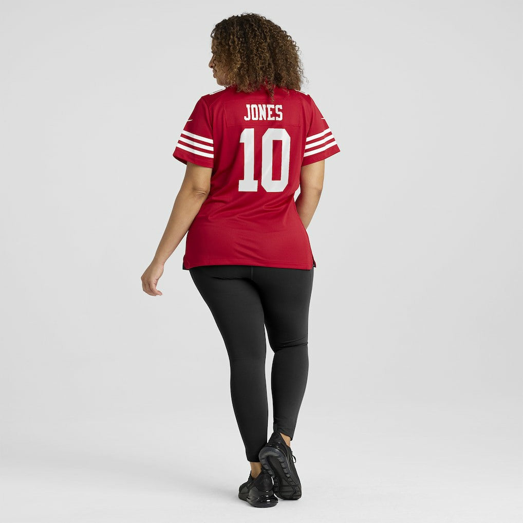 Mac Jones San Francisco 49ers Women's Team Game Jersey - Scarlet Jerseys