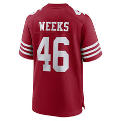 Jon Weeks San Francisco 49ers Team Game Jersey - Scarlet Jerseys