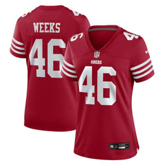 Jon Weeks San Francisco 49ers Women's Team Game Jersey - Scarlet Jerseys