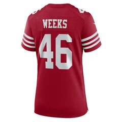 Jon Weeks San Francisco 49ers Women's Team Game Jersey - Scarlet Jerseys