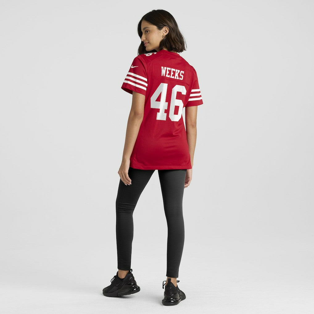 Jon Weeks San Francisco 49ers Women's Team Game Jersey - Scarlet Jerseys