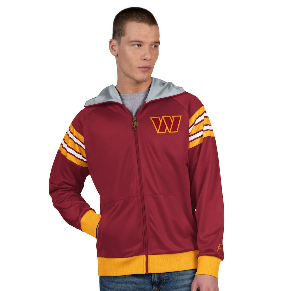 Washington Commanders Pro Player Helmet Full-Zip Hooded Track Jacket - Burgundy/Gold Jackets