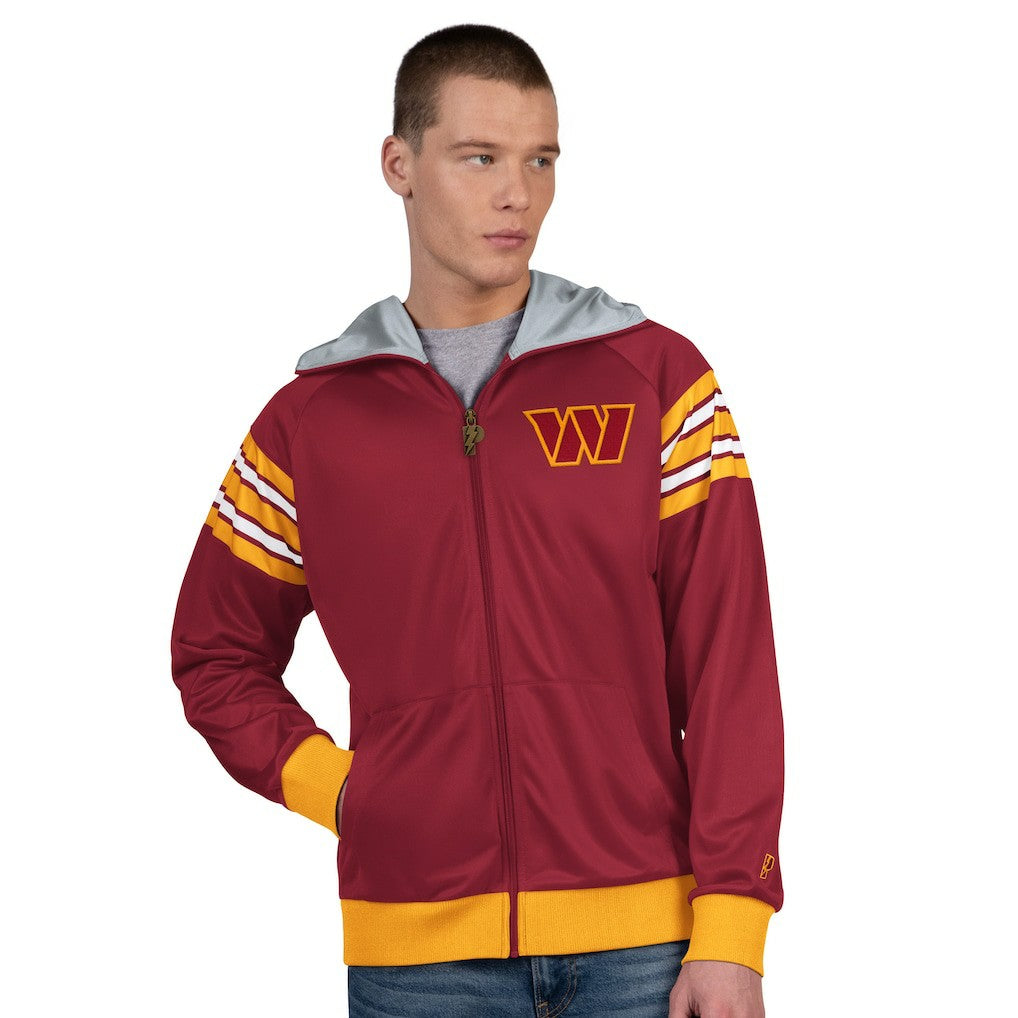 Washington Commanders Pro Player Helmet Full-Zip Hooded Track Jacket - Burgundy/Gold Jackets
