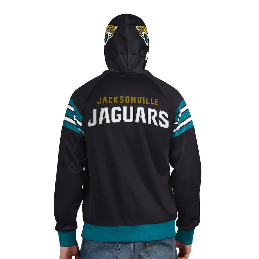 Jacksonville Jaguars Pro Player Helmet Full-Zip Hooded Track Jacket - Black/Teal Jackets