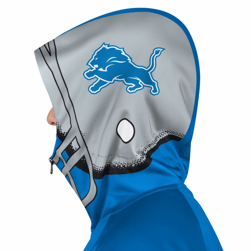 Detroit Lions Pro Player Helmet Full-Zip Hooded Track Jacket - Blue/Silver Jackets