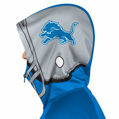 Detroit Lions Pro Player Helmet Full-Zip Hooded Track Jacket - Blue/Silver Jackets