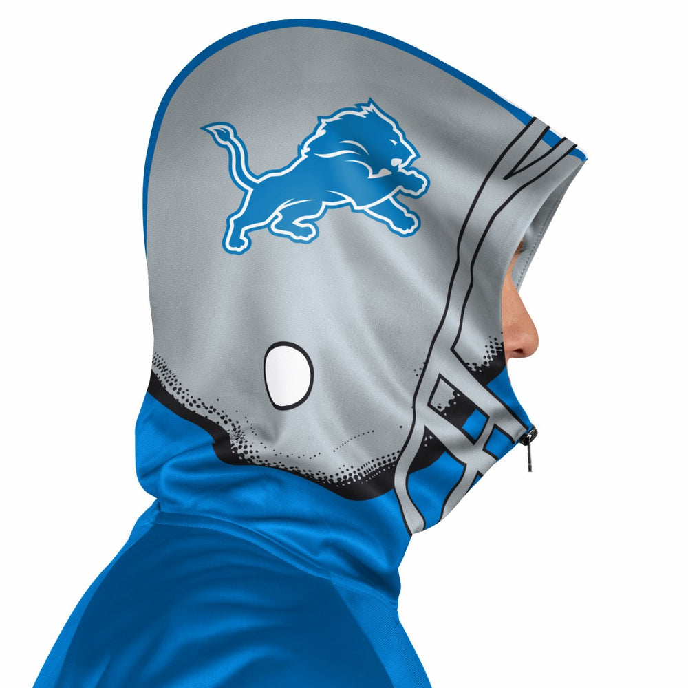 Detroit Lions Pro Player Helmet Full-Zip Hooded Track Jacket - Blue/Silver Jackets