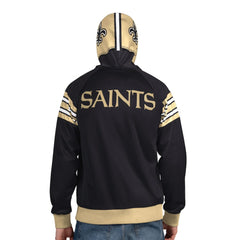 New Orleans Saints Pro Player Helmet Full-Zip Hooded Track Jacket - Black/Gold Jackets