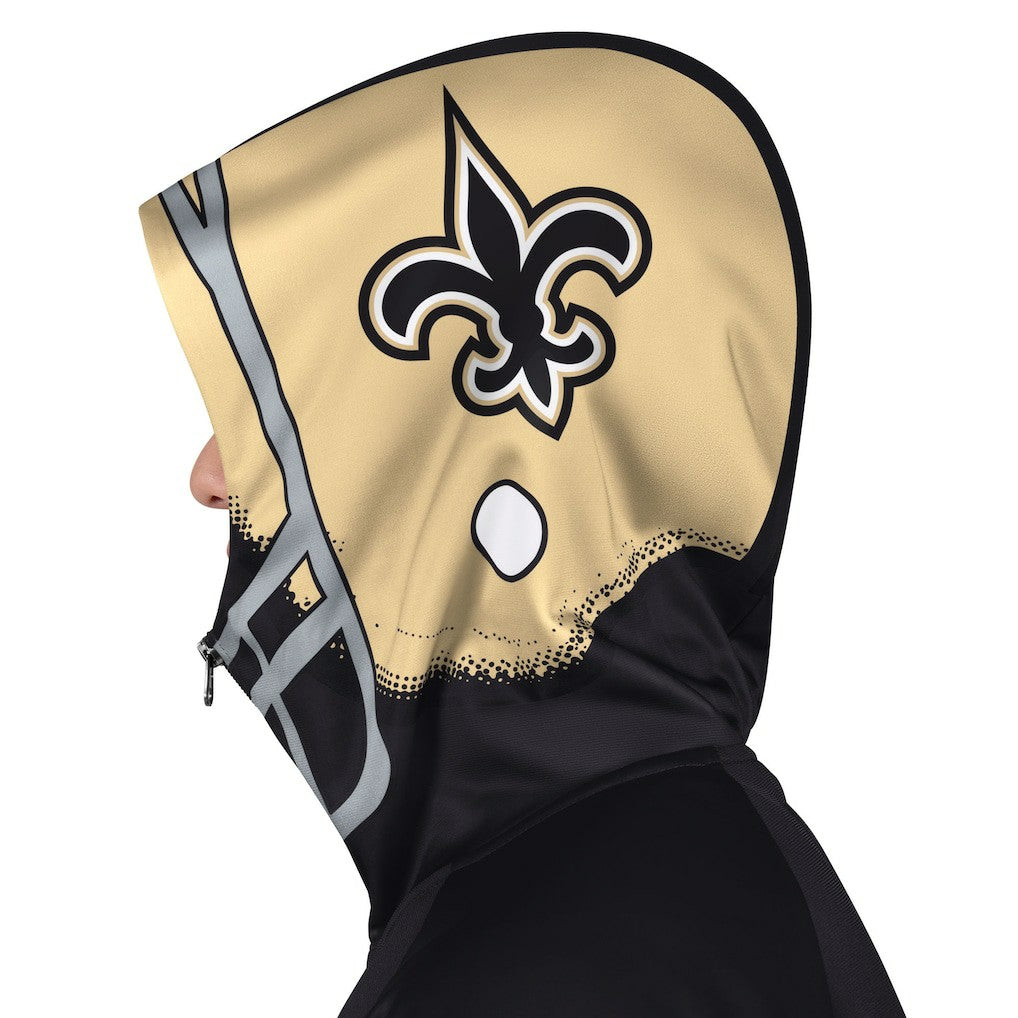 New Orleans Saints Pro Player Helmet Full-Zip Hooded Track Jacket - Black/Gold Jackets