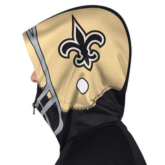 New Orleans Saints Pro Player Helmet Full-Zip Hooded Track Jacket - Black/Gold Jackets