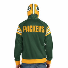 Green Bay Packers Pro Player Helmet Full-Zip Hooded Track Jacket - Green/Gold Jackets