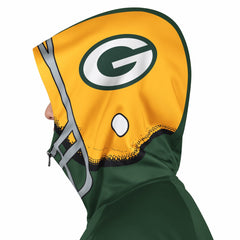 Green Bay Packers Pro Player Helmet Full-Zip Hooded Track Jacket - Green/Gold Jackets