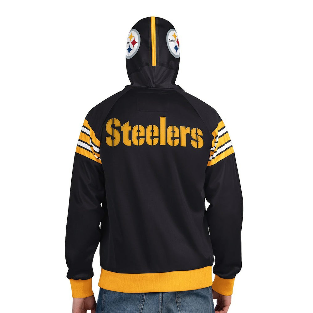Pittsburgh Steelers Pro Player Helmet Full-Zip Hooded Track Jacket - Black/Gold Jackets