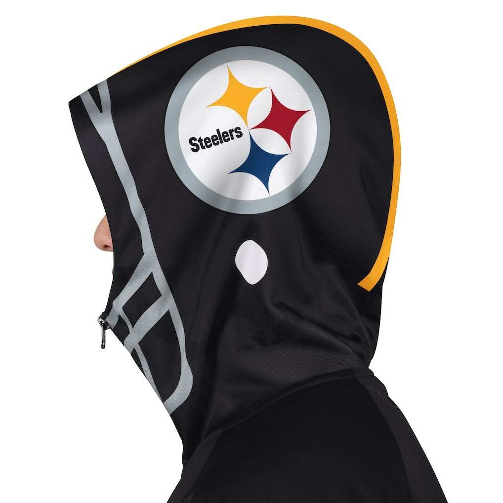 Pittsburgh Steelers Pro Player Helmet Full-Zip Hooded Track Jacket - Black/Gold Jackets