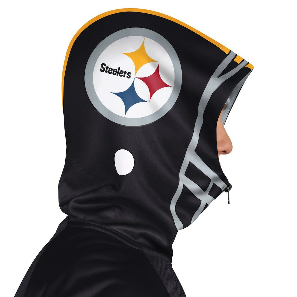 Pittsburgh Steelers Pro Player Helmet Full-Zip Hooded Track Jacket - Black/Gold Jackets