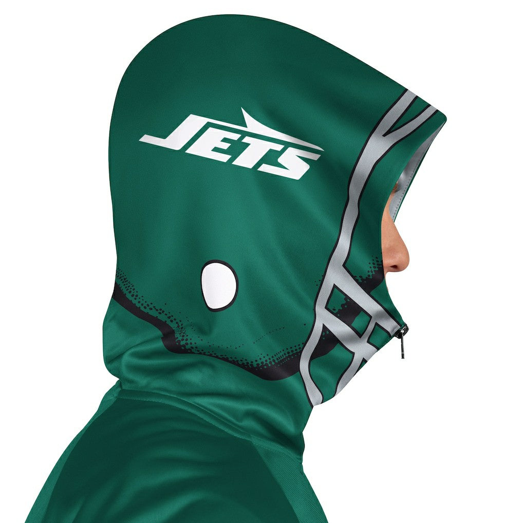 New York Jets Pro Player Helmet Full-Zip Hooded Track Jacket - Green/Black Jackets