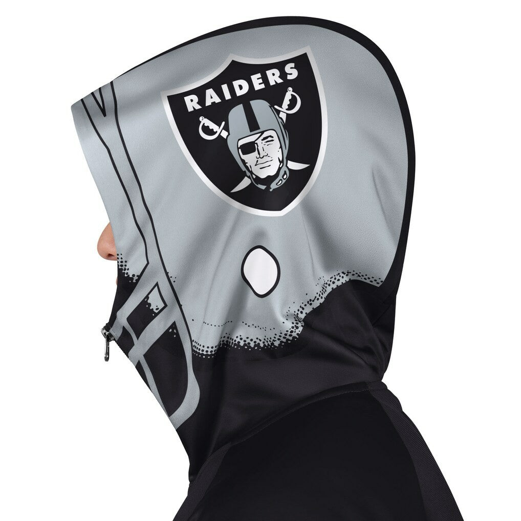 Las Vegas Raiders Pro Player Helmet Full-Zip Hooded Track Jacket - Black/Silver Jackets