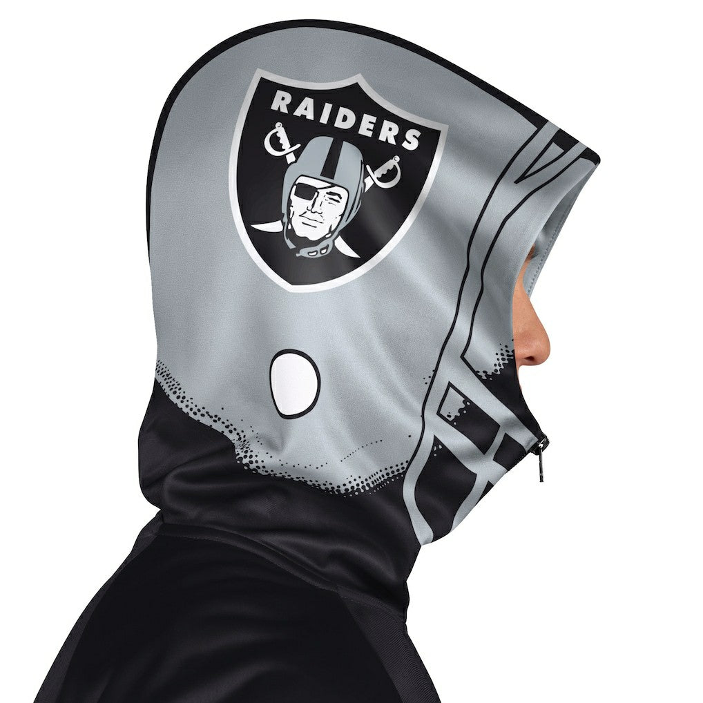 Las Vegas Raiders Pro Player Helmet Full-Zip Hooded Track Jacket - Black/Silver Jackets
