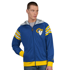 Los Angeles Rams Pro Player Helmet Full-Zip Hooded Track Jacket - Royal/Gold Jackets