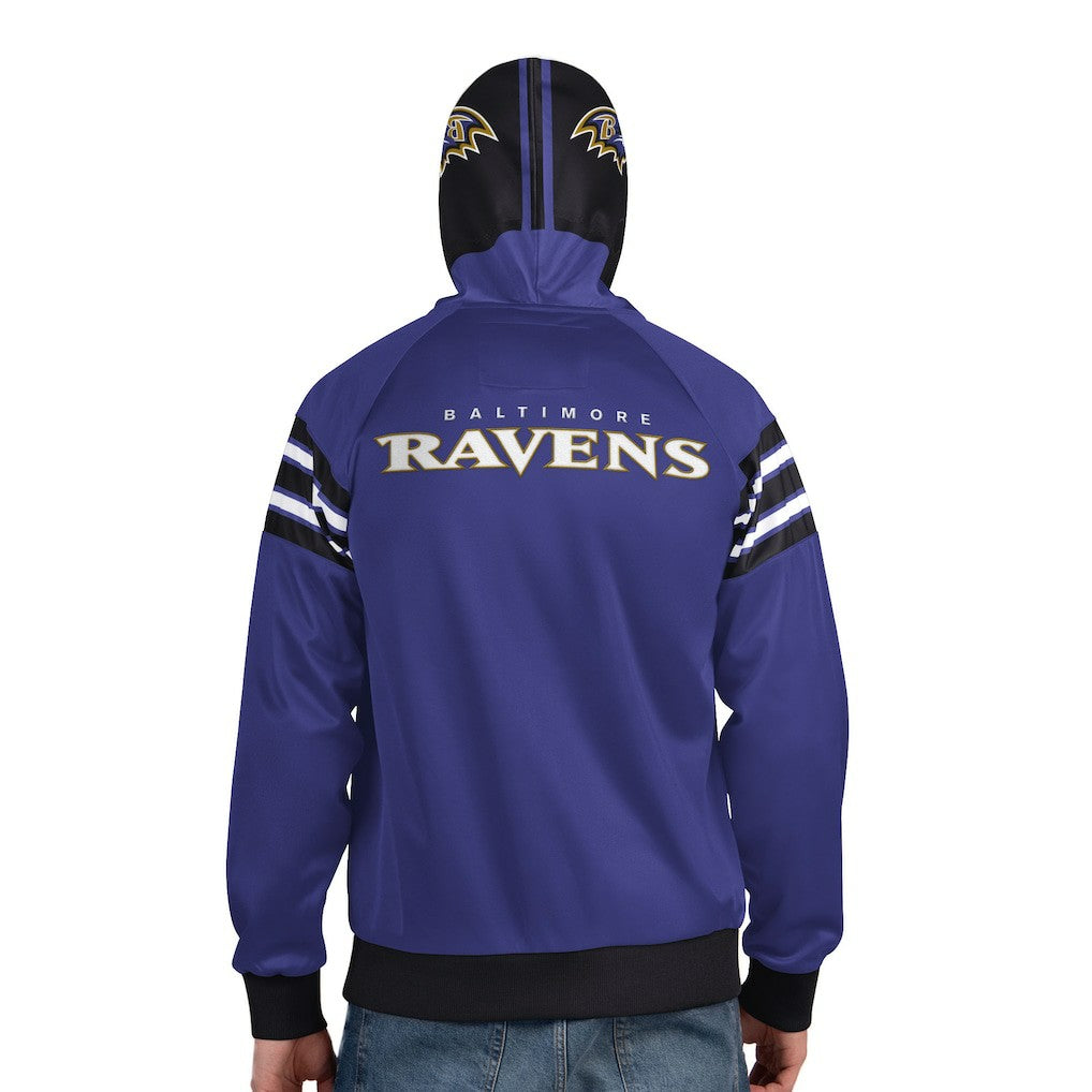 Baltimore Ravens Pro Player Helmet Full-Zip Hooded Track Jacket - Purple/Black Jackets