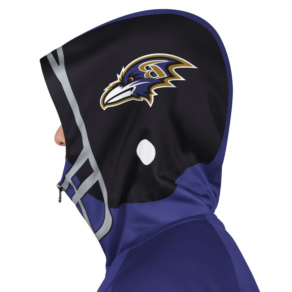 Baltimore Ravens Pro Player Helmet Full-Zip Hooded Track Jacket - Purple/Black Jackets