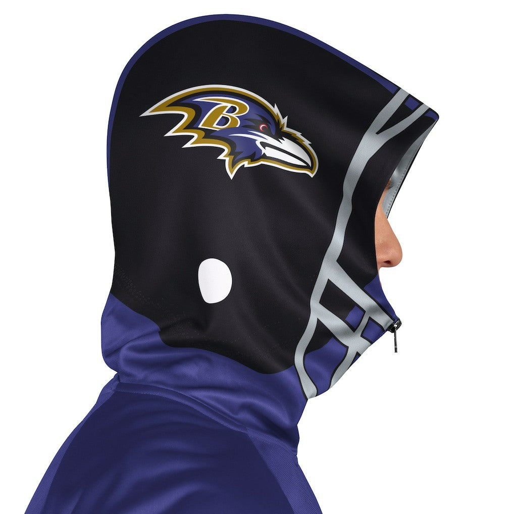 Baltimore Ravens Pro Player Helmet Full-Zip Hooded Track Jacket - Purple/Black Jackets