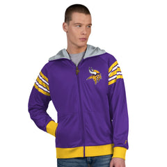 Minnesota Vikings Pro Player Helmet Full-Zip Hooded Track Jacket - Purple/Gold Jackets