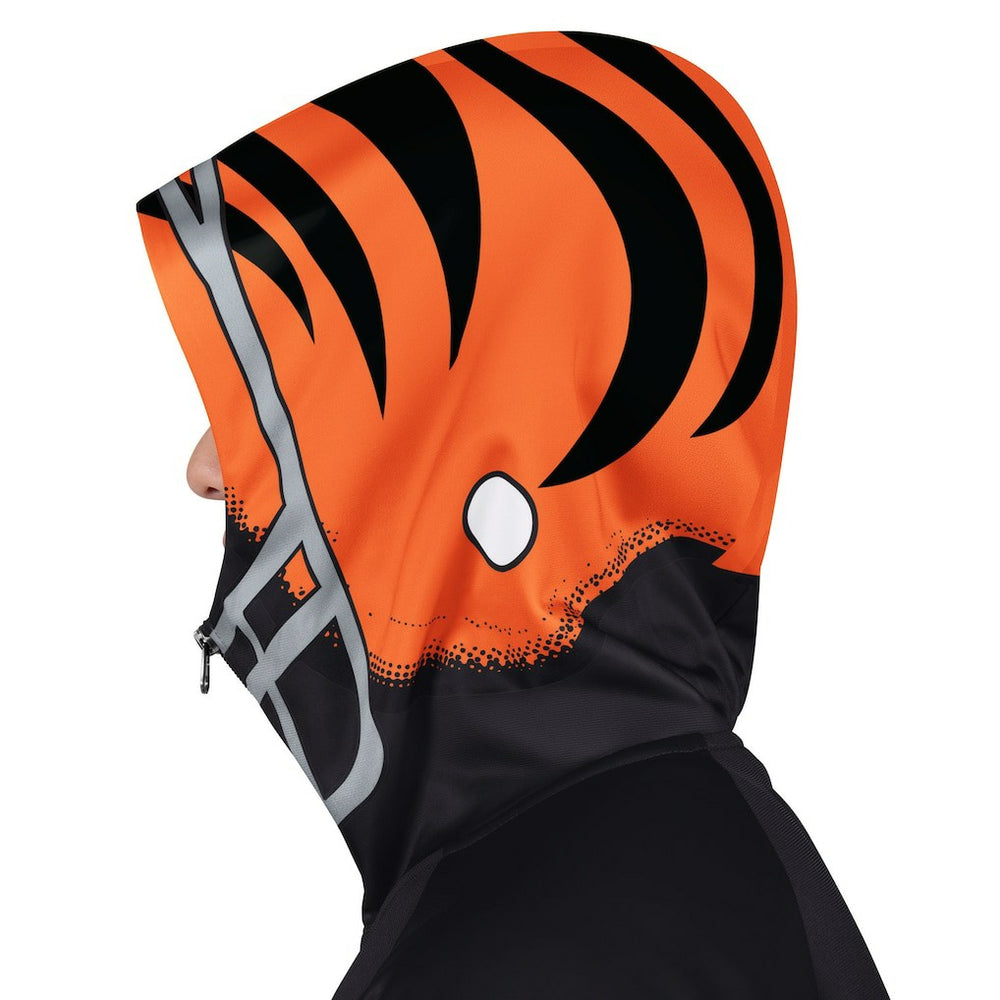 Cincinnati Bengals Pro Player Helmet Full-Zip Hooded Track Jacket - Black/Orange Jackets