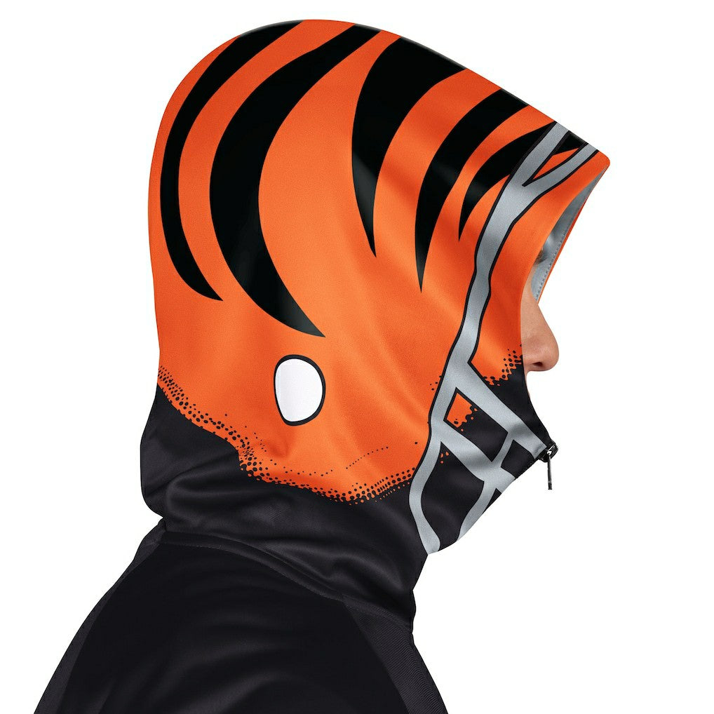 Cincinnati Bengals Pro Player Helmet Full-Zip Hooded Track Jacket - Black/Orange Jackets