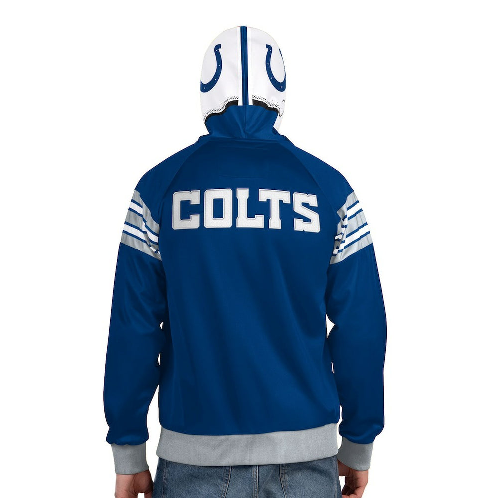 Indianapolis Colts Pro Player Helmet Full-Zip Hooded Track Jacket - Royal/White Jackets