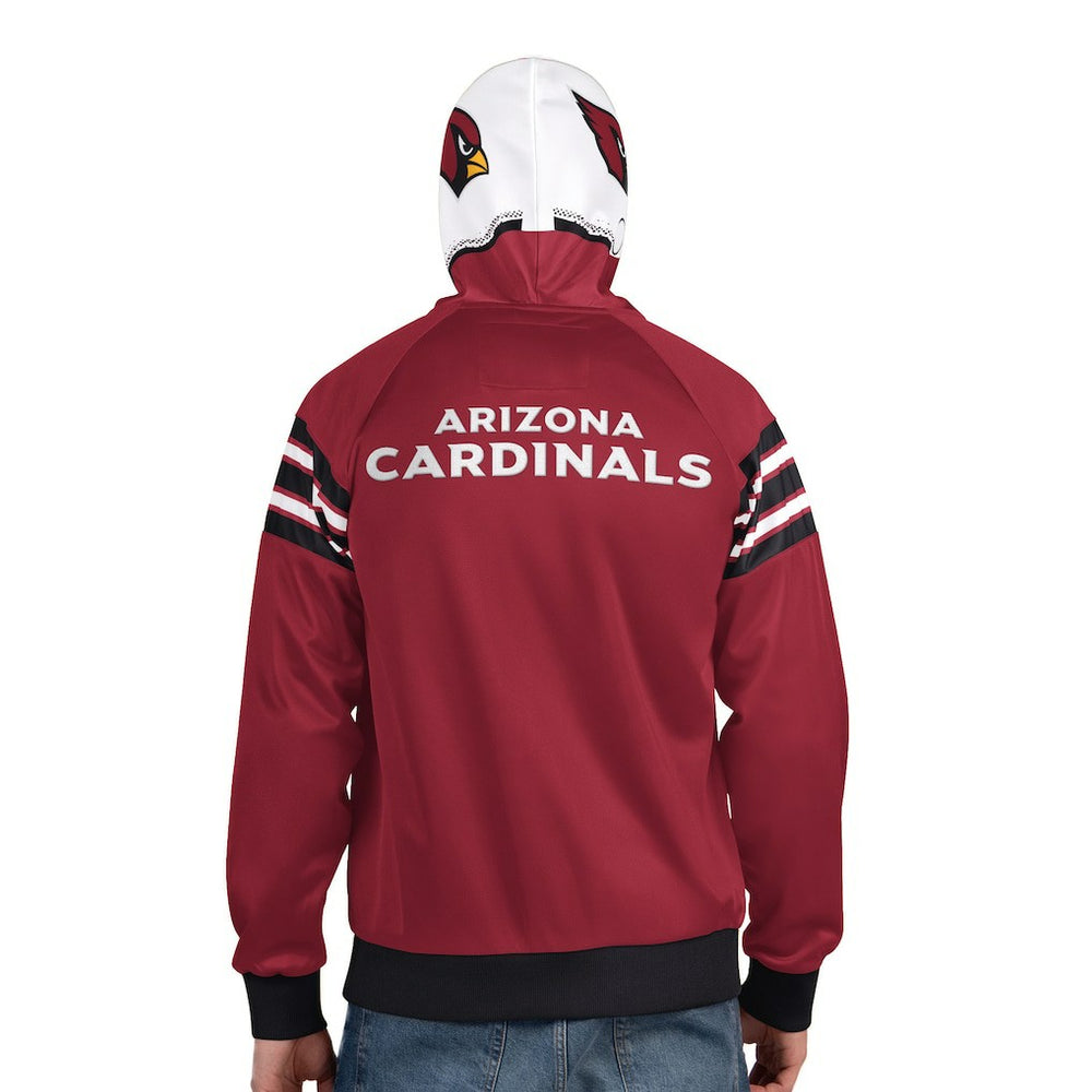 Arizona Cardinals Pro Player Helmet Full-Zip Hooded Track Jacket - Cardinal/White Jackets