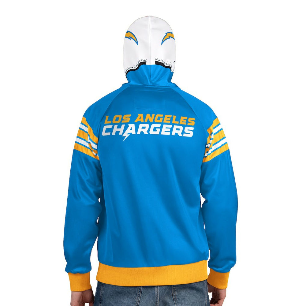 Los Angeles Chargers Pro Player Helmet Full-Zip Hooded Track Jacket - Powder Blue/White Jackets