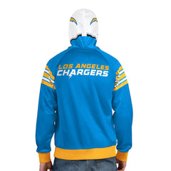Los Angeles Chargers Pro Player Helmet Full-Zip Hooded Track Jacket - Powder Blue/White Jackets