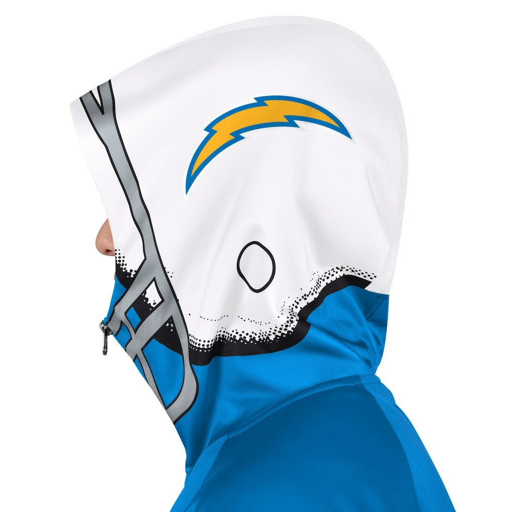Los Angeles Chargers Pro Player Helmet Full-Zip Hooded Track Jacket - Powder Blue/White Jackets