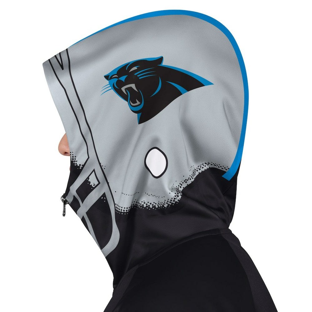 Carolina Panthers Pro Player Helmet Full-Zip Hooded Track Jacket - Black/Silver Jackets
