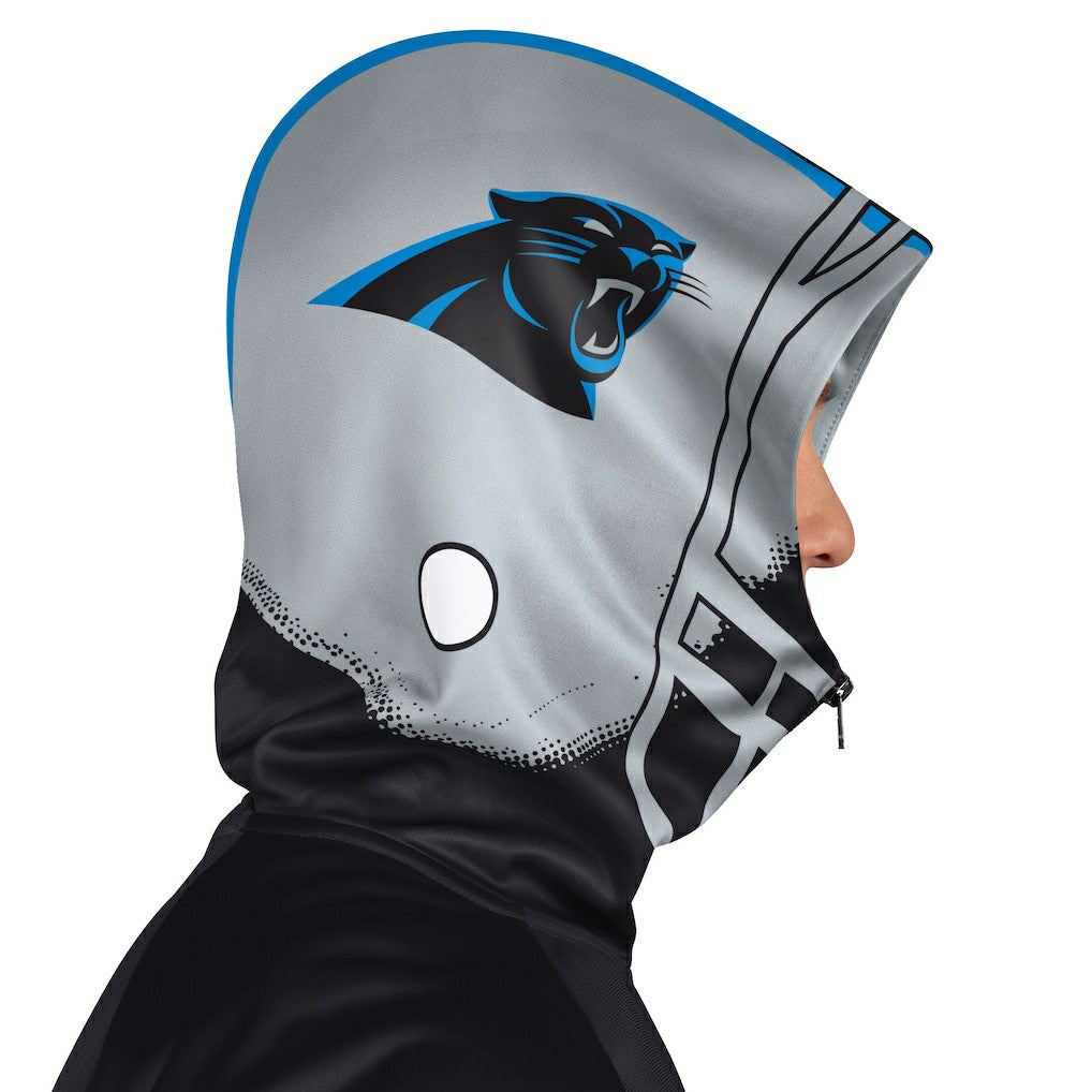 Carolina Panthers Pro Player Helmet Full-Zip Hooded Track Jacket - Black/Silver Jackets