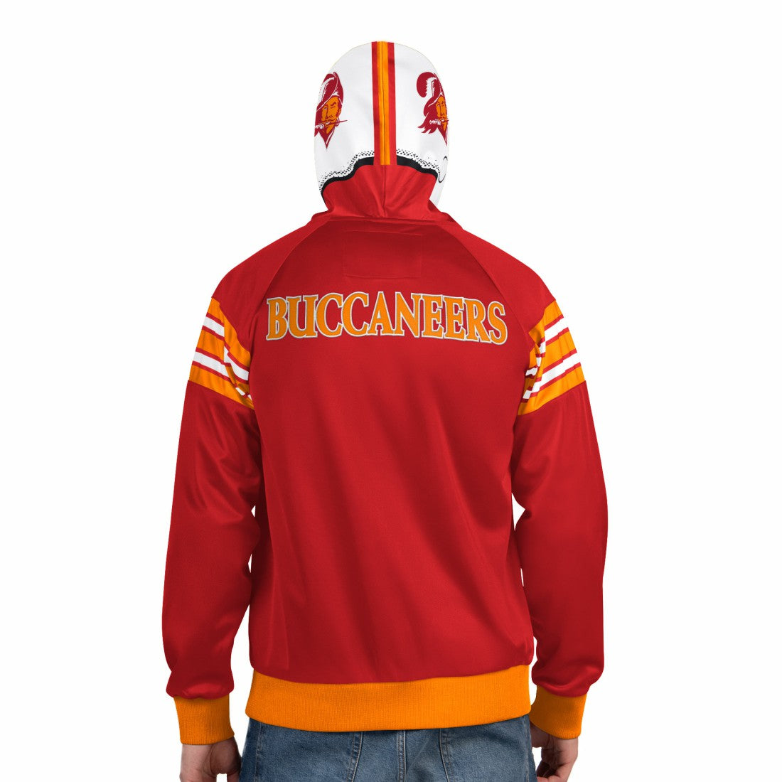 Tampa Bay Buccaneers Pro Player Retro Helmet Full-Zip Hooded Track Jacket - Red/Orange Jackets