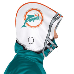 Miami Dolphins Pro Player Retro Helmet Full-Zip Hooded Track Jacket - Aqua/Coral Jackets