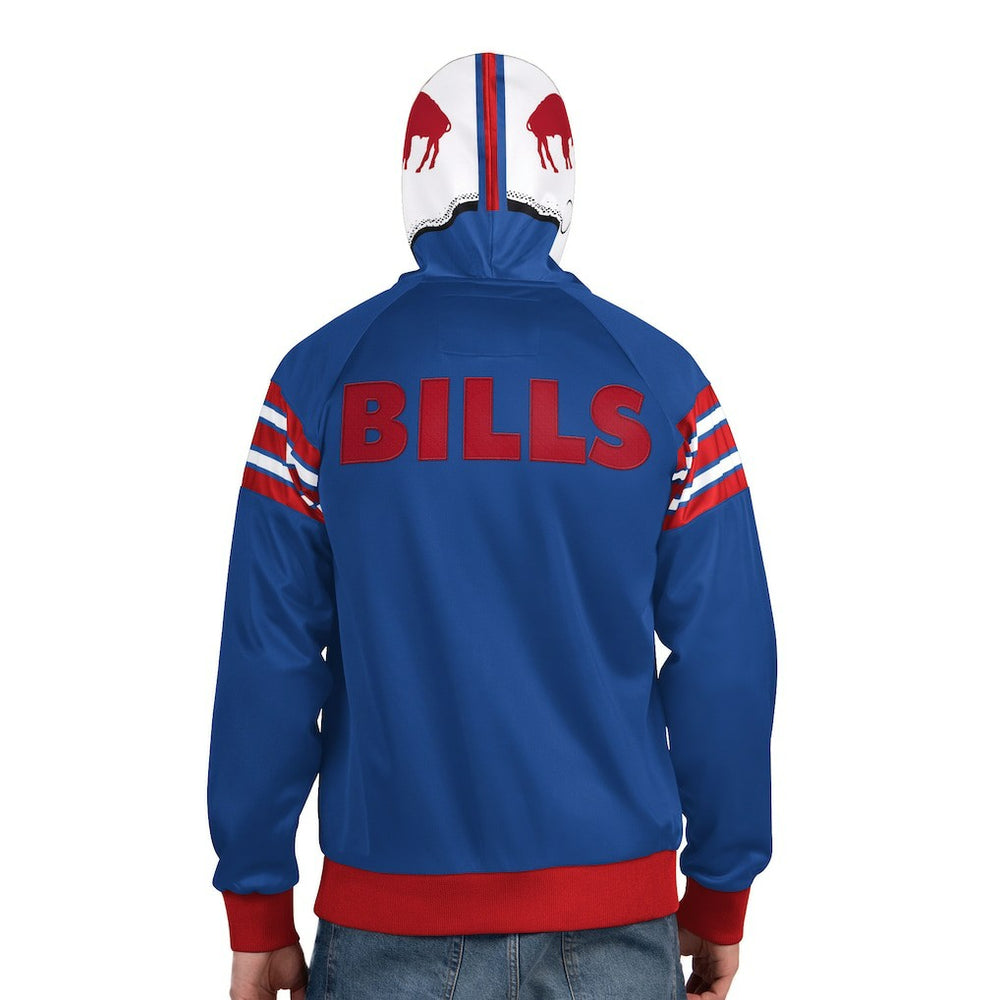 Buffalo Bills Pro Player Retro Helmet Full-Zip Hooded Track Jacket - Royal/Red Jackets