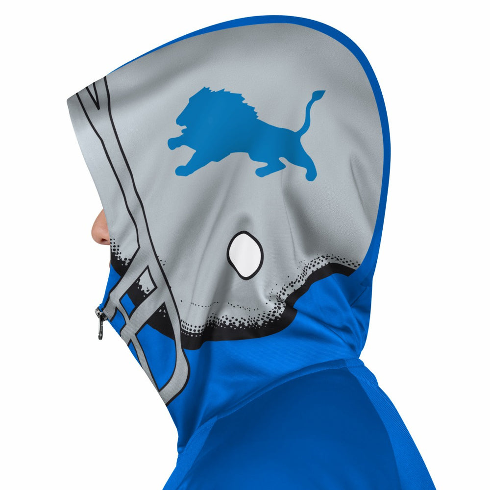 Detroit Lions Pro Player Retro Helmet Full-Zip Hooded Track Jacket - Blue/Silver Jackets