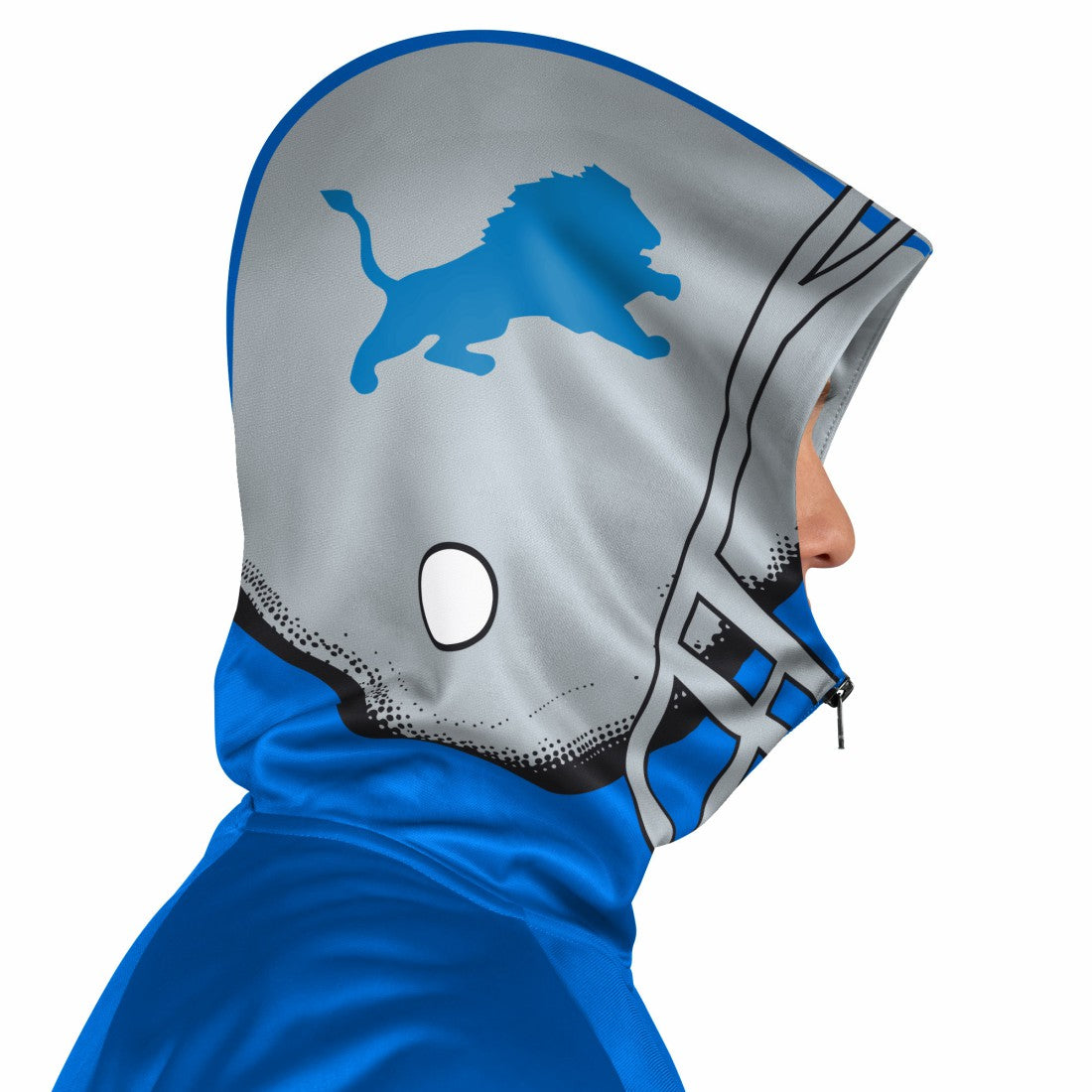 Detroit Lions Pro Player Retro Helmet Full-Zip Hooded Track Jacket - Blue/Silver Jackets
