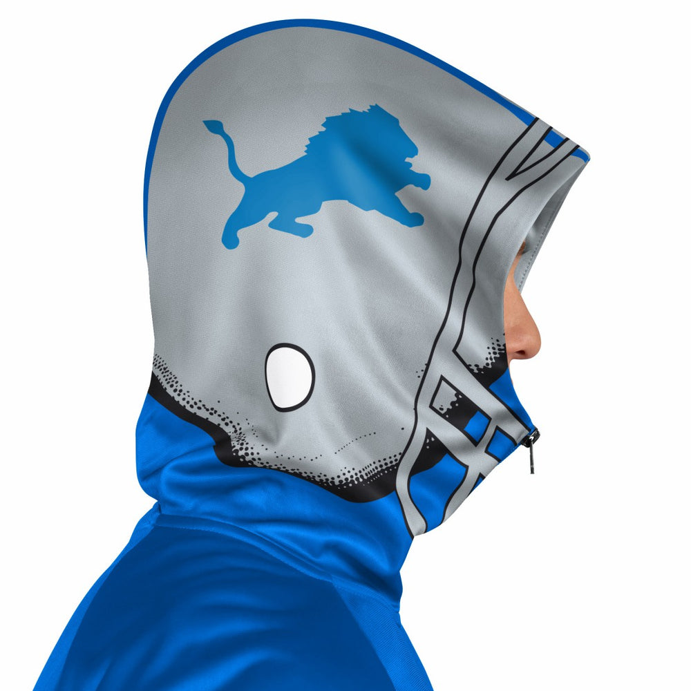 Detroit Lions Pro Player Retro Helmet Full-Zip Hooded Track Jacket - Blue/Silver Jackets