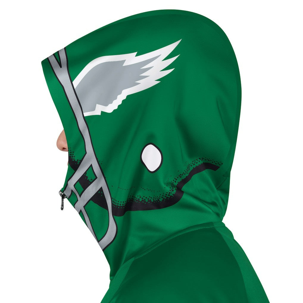 Philadelphia Eagles Pro Player Retro Helmet Full-Zip Hooded Track Jacket - Kelly Green/Black Jackets