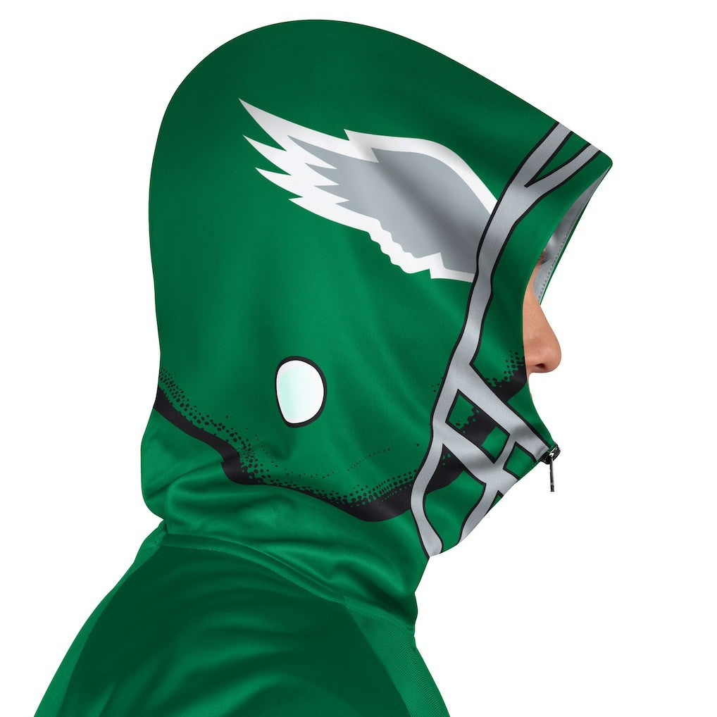 Philadelphia Eagles Pro Player Retro Helmet Full-Zip Hooded Track Jacket - Kelly Green/Black Jackets