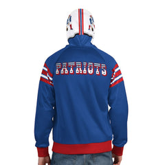 New England Patriots Pro Player Retro Helmet Full-Zip Hooded Track Jacket - Royal/Red Jackets