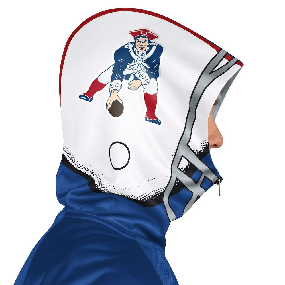 New England Patriots Pro Player Retro Helmet Full-Zip Hooded Track Jacket - Royal/Red Jackets