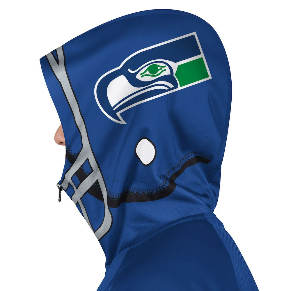 Seattle Seahawks Pro Player Retro Helmet Full-Zip Hooded Track Jacket - Royal/Green Jackets